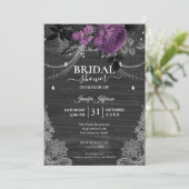 ゴシックフローラ素朴ブライダルシャワー招待 招待状 (スタンド正面)
