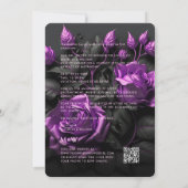 ゴシックフローラ紫バラボホエレガントな結婚式 招待状 (裏面)