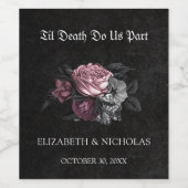 ゴシックフローラ結婚ハロウィーンのワインラベル ワインラベル (シングルラベル)