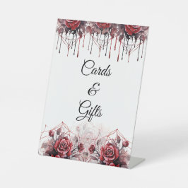 ゴシックフローラ結婚ハロウィーンの台座標識 台座サイン