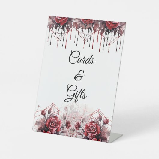 ゴシックフローラ結婚ハロウィーンの台座標識 台座サイン (正面)