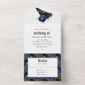 ゴシックフローラ結婚レイベン全て一招待状 オールインワン招待状 (内側)