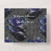 ゴシックフローラ結婚レイベン全て一招待状 オールインワン招待状 (裏面)