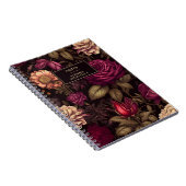 ゴシックフローラ赤クリーム花 ノートブック (右側)