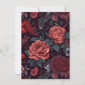 ゴシックフローラ赤青黒ヴィンテージ花 ノートカード (裏面)
