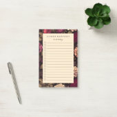 ゴシックフローラ赤面ピーチブラックヴィンテージ花 ポストイット (オフィス)