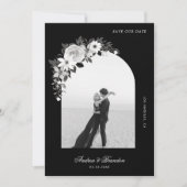 ゴシックフローラ&アーチフォトブラックハロウィン結婚ズ セーブザデート (正面)