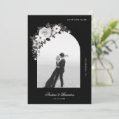 ゴシックフローラ&アーチフォトブラックハロウィン結婚ズ セーブザデート (スタンド正面)