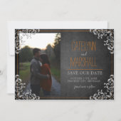 ゴシックフローリッシュハロウィンオレンジホリデ結婚ーズ セーブザデート (正面)