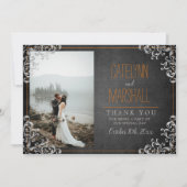 ゴシックフローリッシュハロウィンホリデーダーク結婚ズ サンキューカード (正面)