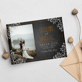 ゴシックフローリッシュハロウィンホリデーダーク結婚ズ サンキューカード