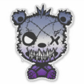 ゴシックブッチレズビアンプライドフラッグカラーベアー シール (正面)