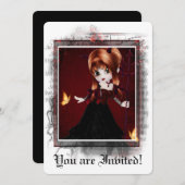 ゴシックブライダルシャワー招待小悪魔3 招待状 (正面/裏面)