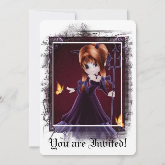 ゴシックブライダルシャワー招待小悪魔5 招待状 (正面)