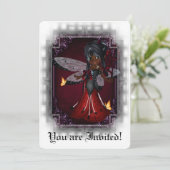 ゴシックブライダルシャワー招待状リトルデビルレディバグ4 招待状 (スタンド正面)