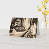 ゴシックブライド炭スケッチ空白のグリーティングカード カード (黄色い花)