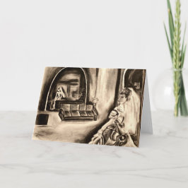 ゴシックブライド炭スケッチ空白のグリーティングカード カード