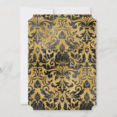 ゴシックブラックおよび金ゴールドハローウィンパーティ 招待状 (裏面)