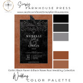 ゴシックブラックアーチ&ブラックバラ結婚ズ 招待状