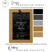 ゴシックブラックアーチ&ブラックバラ金ゴールド 招待状