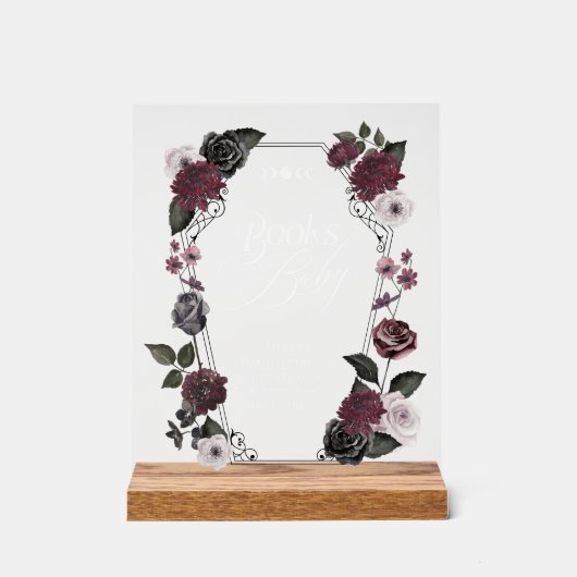 ゴシックブラックウォーターフローラブックベビー アクリルサイン (正面)