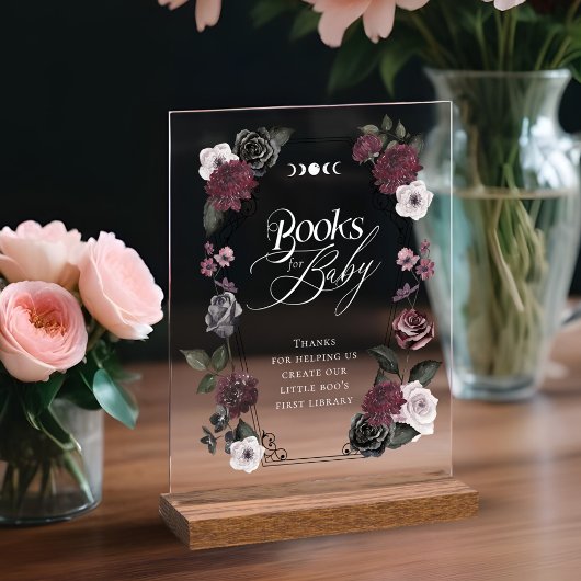 ゴシックブラックウォーターフローラブックベビー アクリルサイン