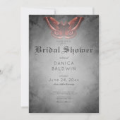 ゴシックブラックウォーター色レッドモスブライダルシャワー 招待状 (正面)