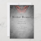 ゴシックブラックウォーター色レッドモスブライダルブランチ 招待状 (正面)