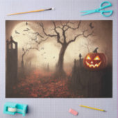 ゴシックブラックオレンジカボチャのデコパージュ 薄葉紙 (クラフト)