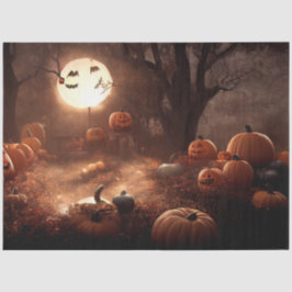 ゴシックブラックオレンジカボチャのデコパージュ 薄葉紙