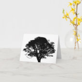 ゴシックブラックオークツリーシルエットファインアートスケッチ カード (黄色い花)