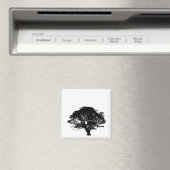 ゴシックブラックオークツリーシルエットファインアートスケッチ マグネット (インサイチュ (食洗機))