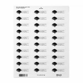 ゴシックブラックオークツリーシルエットファインアートスケッチ ラベル (フルシート)