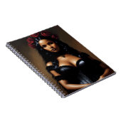 ゴシックブラックガールレッドローズ絵画ズ ノートブック (右側)