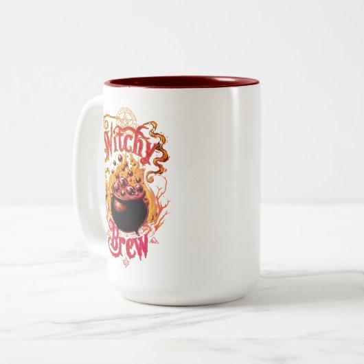 ゴシックブラックキャルドロンハロウィンコーヒーウィッチビール ツートーンマグカップ (正面左)