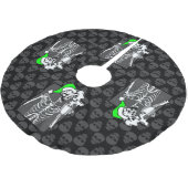 ゴシックブラッククリスマススカルコーヒー骨格グリーン ブラッシュドポリエステルツリースカート (アングル)