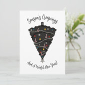 ゴシックブラッククリスマスツリーホリデーカード シーズンカード (スタンド正面)