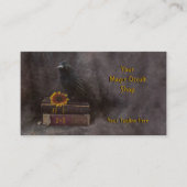 ゴシックブラッククロウヴィンテージオールド魔法オカルトブックス 名刺 (正面)