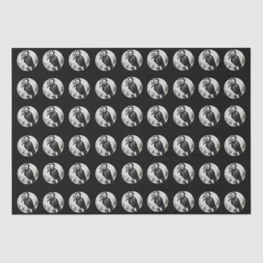 ゴシックブラッククロウ&タワー不気味ハロウィン 薄葉紙 (正面)