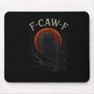 ゴシックブラッククロウ F-caw-f レイヴン おもしろい 赤い月 サル マウスパッド
