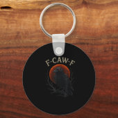 ゴシックブラッククロウ F-caw-f レイヴン おもしろ 赤い月 サル キーホルダー (正面)