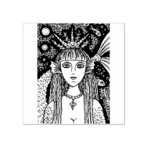 ゴシックブラックシーマーメイド、ファンタジーゴム印