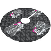 ゴシックブラックスカルコーヒー骨格ピンク ブラッシュドポリエステルツリースカート (アングル)