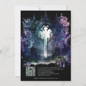 ゴシックブラックスモーク墓地ウェディング 招待状 (裏面)