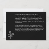 ゴシックブラックタイポグラフィ結婚式は日付を保存 サンキューカード (裏面)