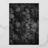 ゴシックブラックダマスクハロウィーンティーパーティー金ゴールド 箔招待状 (裏面)