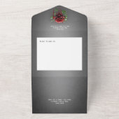 ゴシックブラックダークハート&レッドローズノーディナー オールインワン招待状 (外側)