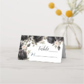 ゴシックブラックダークバラヴィンテージ結婚ゴシック プレイスカード (裏面)