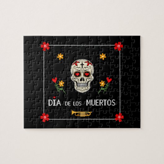ゴシックブラックディアデロスミュートスガースカル花 ジグソーパズル (横)