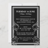 ゴシックブラックトーキングボード不気味ハローウィンパーティ 招待状 (裏面)